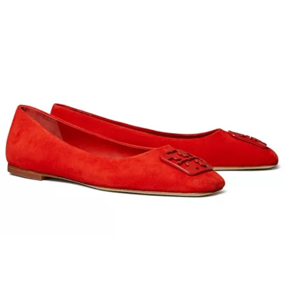 Tory Burch Suede Red Georgia Ballet Flats - Picture 4 of 11